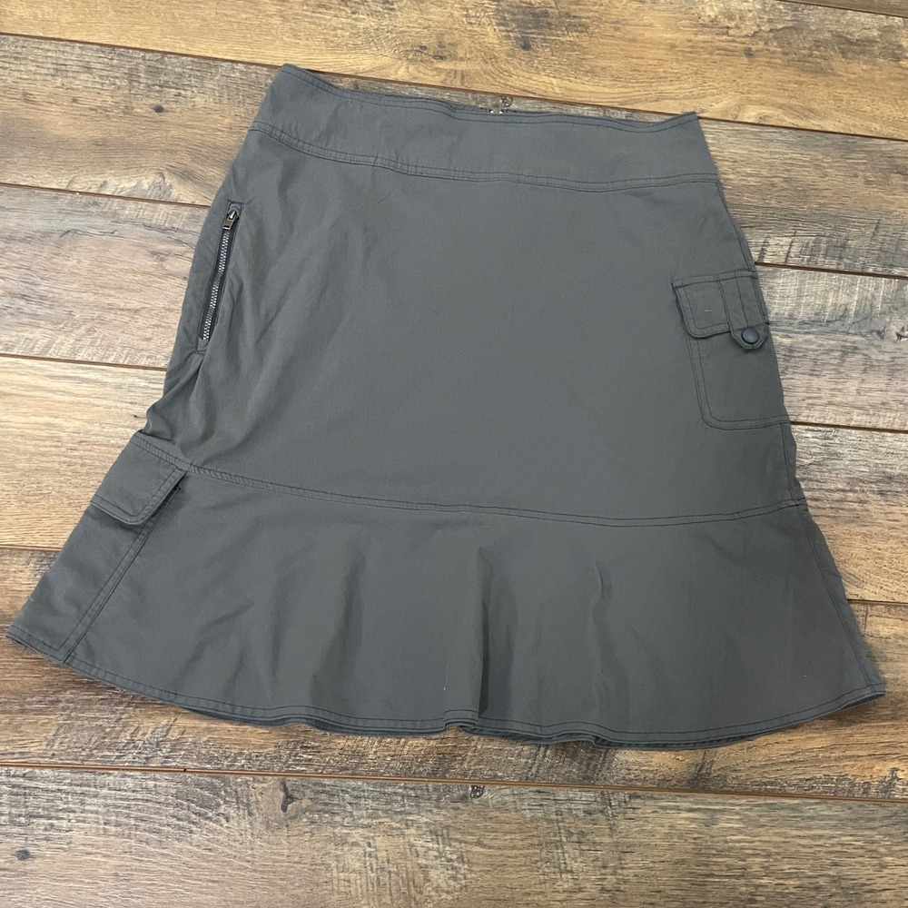 Royal Robbins Discovery Skirt Womens 8 Gray Cargo Hiking Outdoor Travel Gorpcore